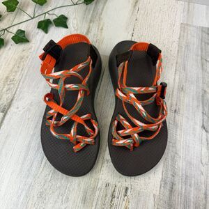 Chaco Sandals Womens 9 ZX2 Orange Teal Blue Tunnel Tango Strappy Sport S…